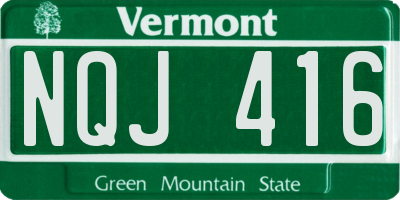 VT license plate NQJ416