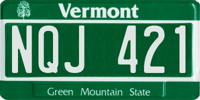 VT license plate NQJ421