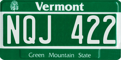 VT license plate NQJ422