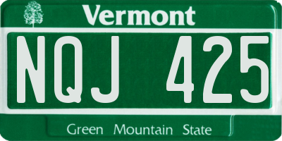 VT license plate NQJ425