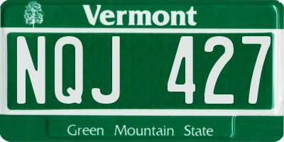 VT license plate NQJ427