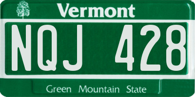 VT license plate NQJ428