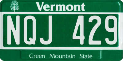 VT license plate NQJ429