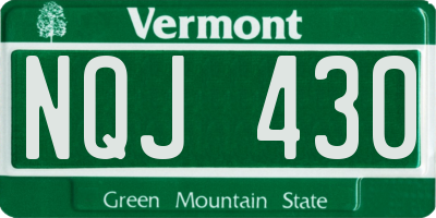 VT license plate NQJ430
