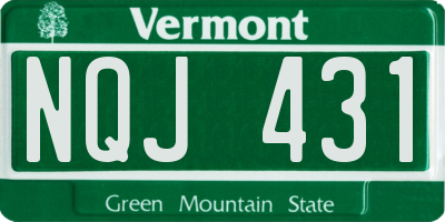 VT license plate NQJ431