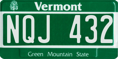 VT license plate NQJ432