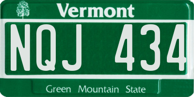 VT license plate NQJ434