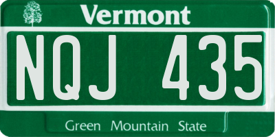 VT license plate NQJ435