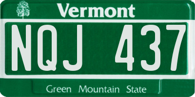 VT license plate NQJ437