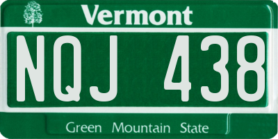 VT license plate NQJ438