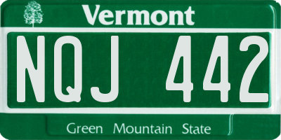 VT license plate NQJ442