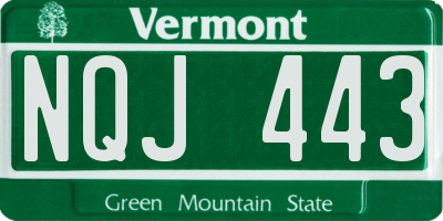 VT license plate NQJ443