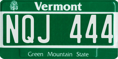 VT license plate NQJ444