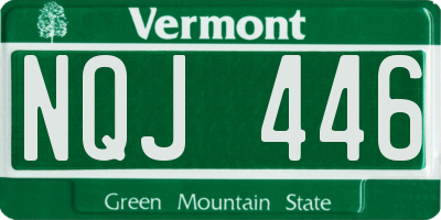VT license plate NQJ446
