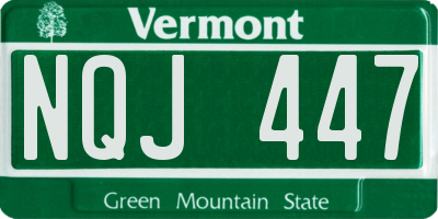 VT license plate NQJ447