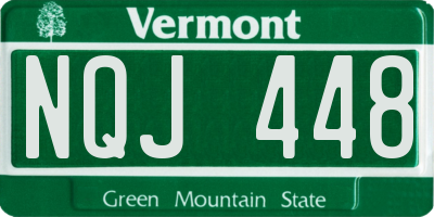 VT license plate NQJ448