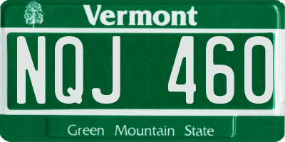 VT license plate NQJ460