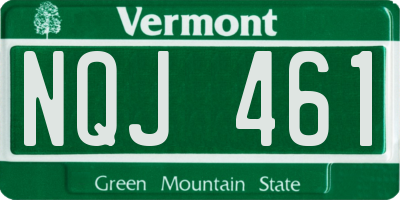 VT license plate NQJ461