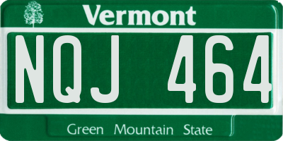 VT license plate NQJ464