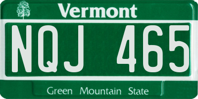 VT license plate NQJ465