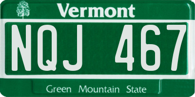 VT license plate NQJ467