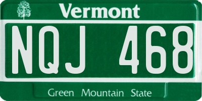 VT license plate NQJ468