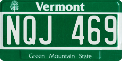VT license plate NQJ469