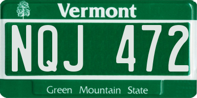 VT license plate NQJ472