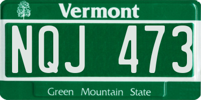 VT license plate NQJ473