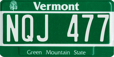 VT license plate NQJ477