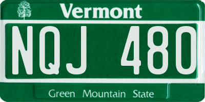 VT license plate NQJ480