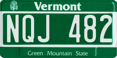 VT license plate NQJ482