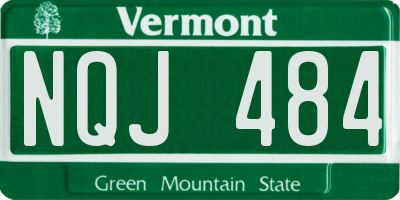 VT license plate NQJ484
