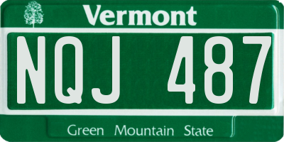 VT license plate NQJ487