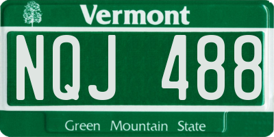 VT license plate NQJ488