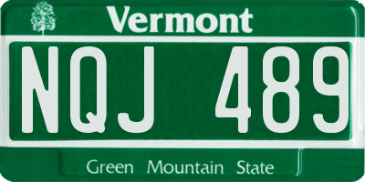 VT license plate NQJ489