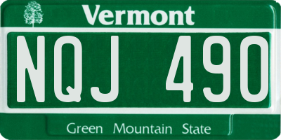 VT license plate NQJ490
