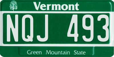 VT license plate NQJ493