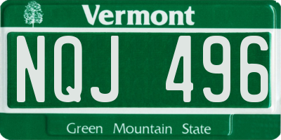 VT license plate NQJ496