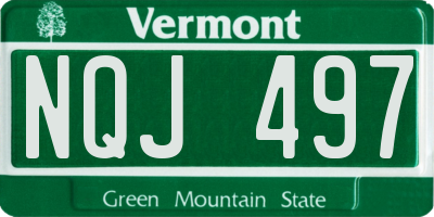 VT license plate NQJ497