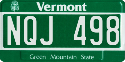 VT license plate NQJ498