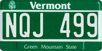 VT license plate NQJ499
