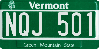 VT license plate NQJ501