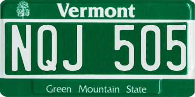 VT license plate NQJ505