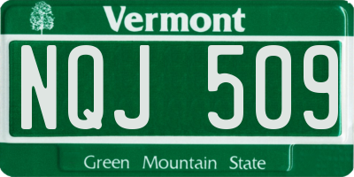 VT license plate NQJ509