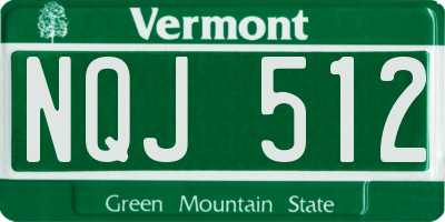 VT license plate NQJ512