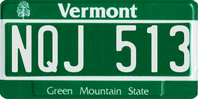 VT license plate NQJ513