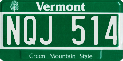 VT license plate NQJ514