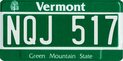 VT license plate NQJ517