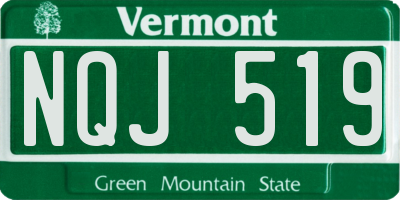 VT license plate NQJ519